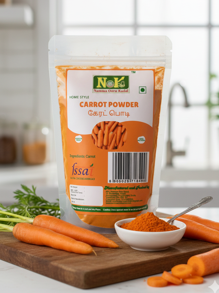 Gemini_Generated_Image_bz1seqbz1seqbz1s Carrot Powder Pack 100Grams - Image 1